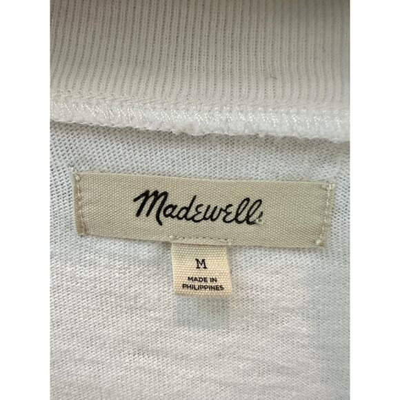 MADEWELL | White Cotton Jersey Hedgehog Cap Sleeve Tshirt | Medium - Picture 5 of 6